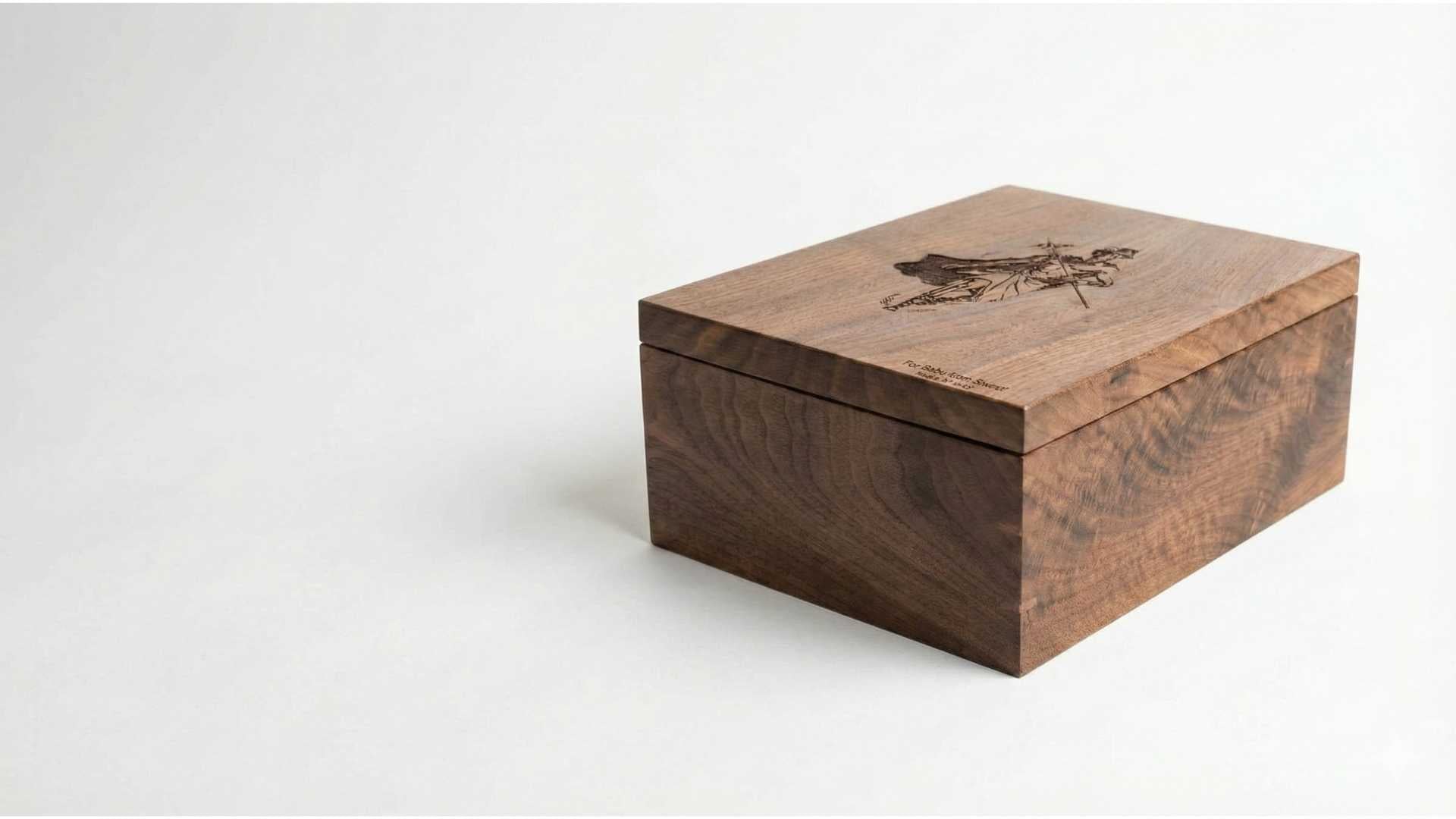 Engraved walnut corporate gift box handmade in Dubai by The Makers Society for UAE National Day