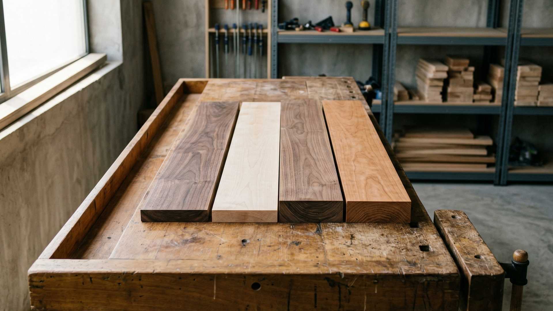Sustainable timber sourcing UAE workshop bench with premium hardwood boards