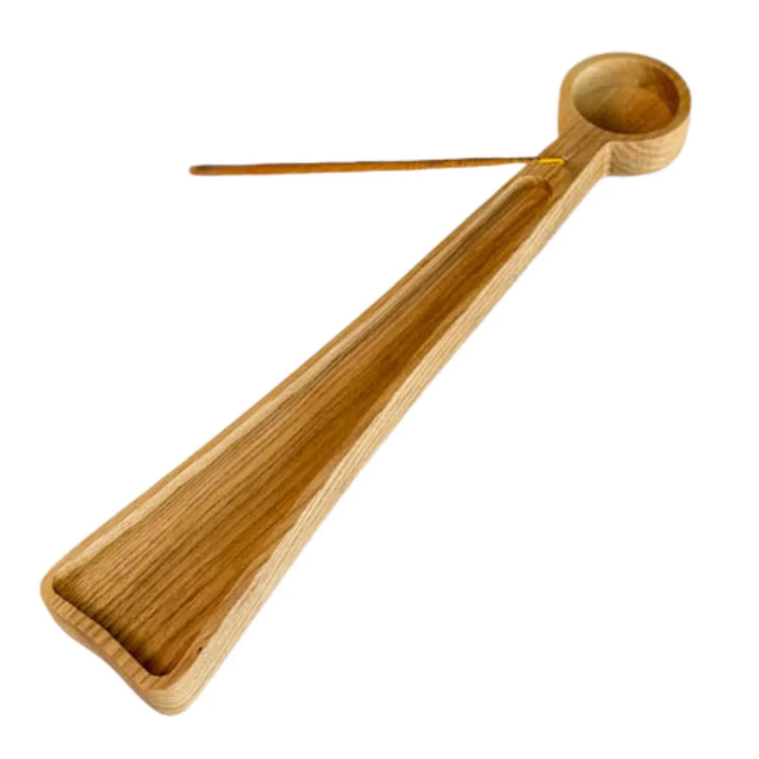 Handmade ashwood incense holder with tealight compartment and wooden stick holder