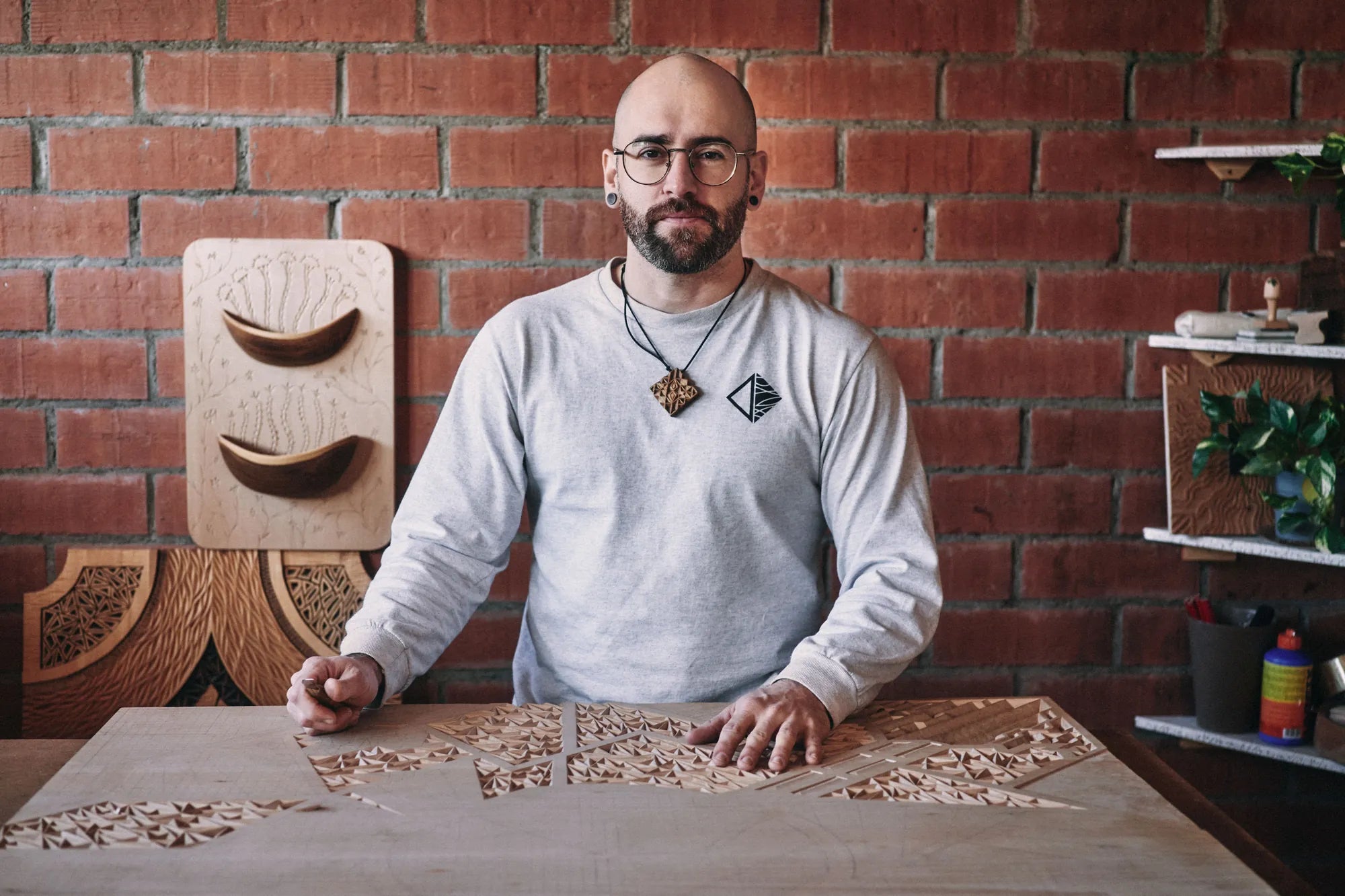 Bernat Mercader at his workbench