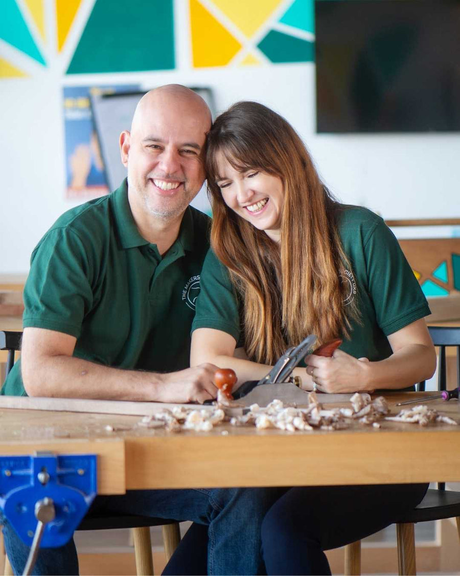 An expressive image of Eva and Luca Dal Molin founders of The Makers Society