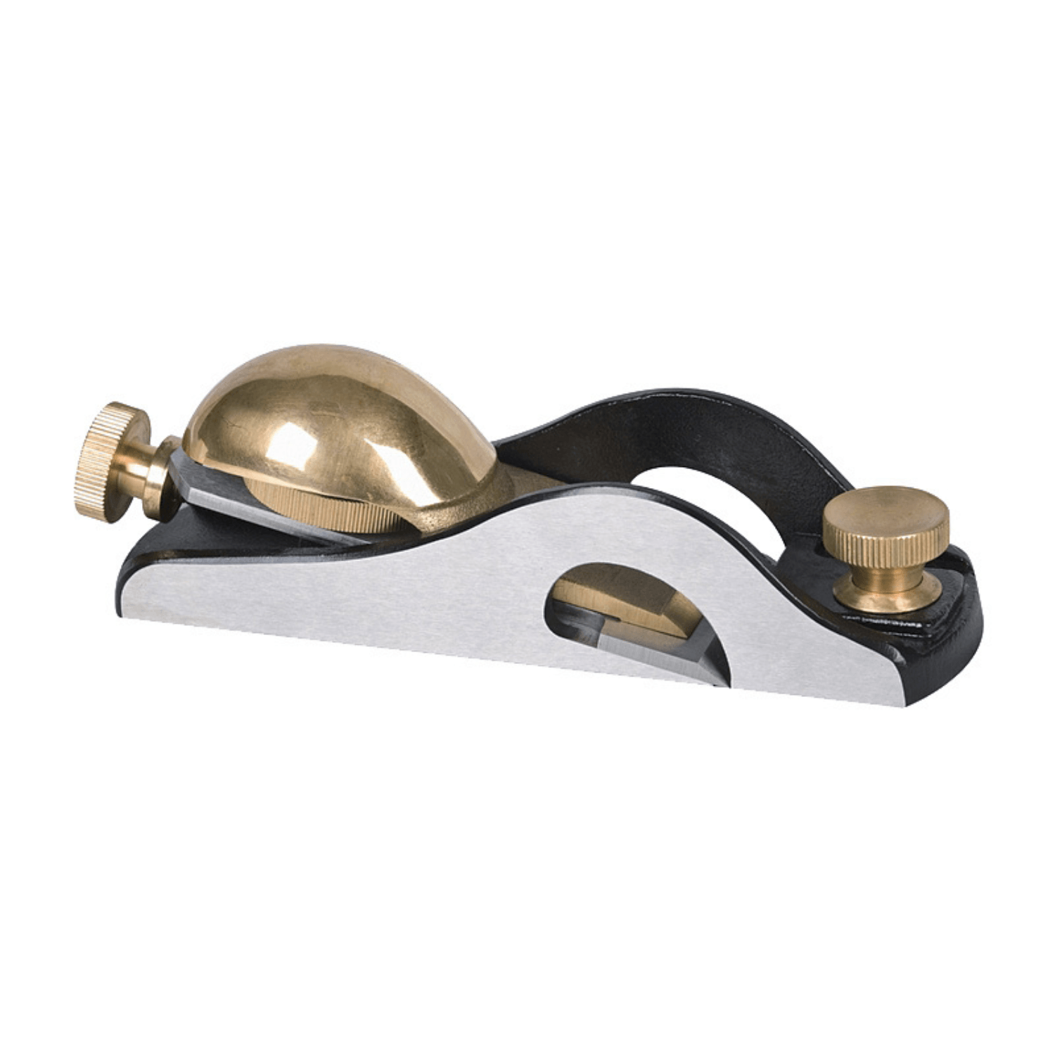 Luban Rabbet Block Plane woodworking hand tool with brass knobs and polished steel sole