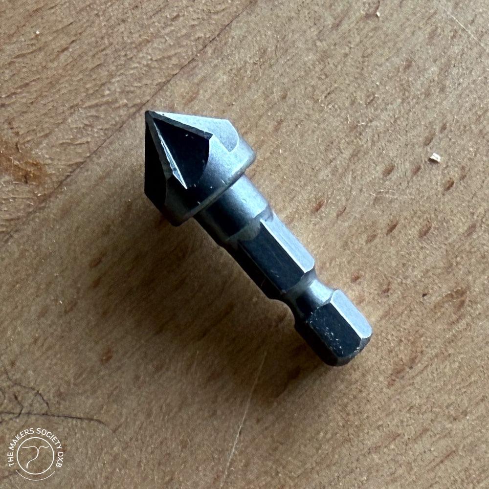 Narex conical countersink 12x36mm woodworking drill bit on wooden surface