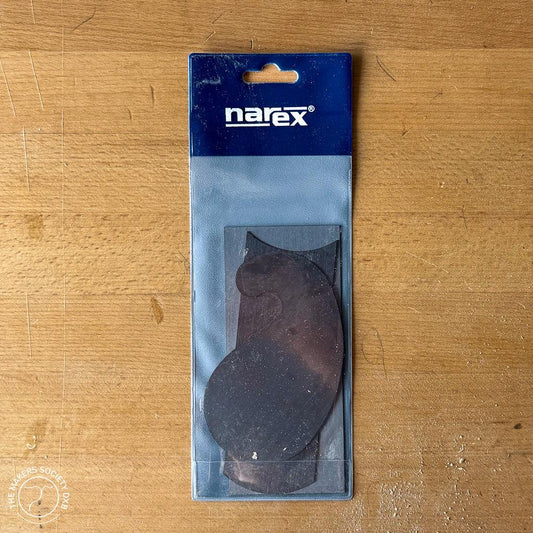 Narex premium set of three cabinet scrapers in original blue packaging on wooden surface