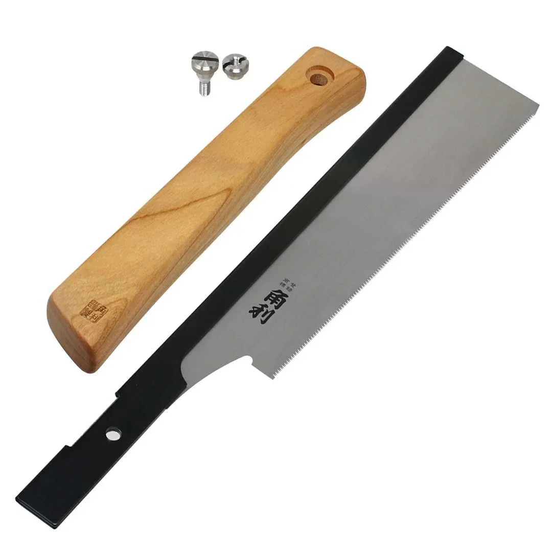 Kakuri Sakura precision tenon saw with wooden handle and metal screws for woodworking