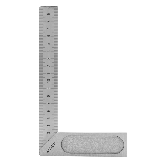 K-MET 250x150mm flexible steel woodworking square ruler with measurement markings