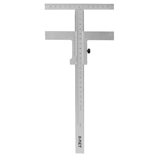 Stainless steel marking gauge with 160mm scale and adjustable measuring arm, precision woodworking tool