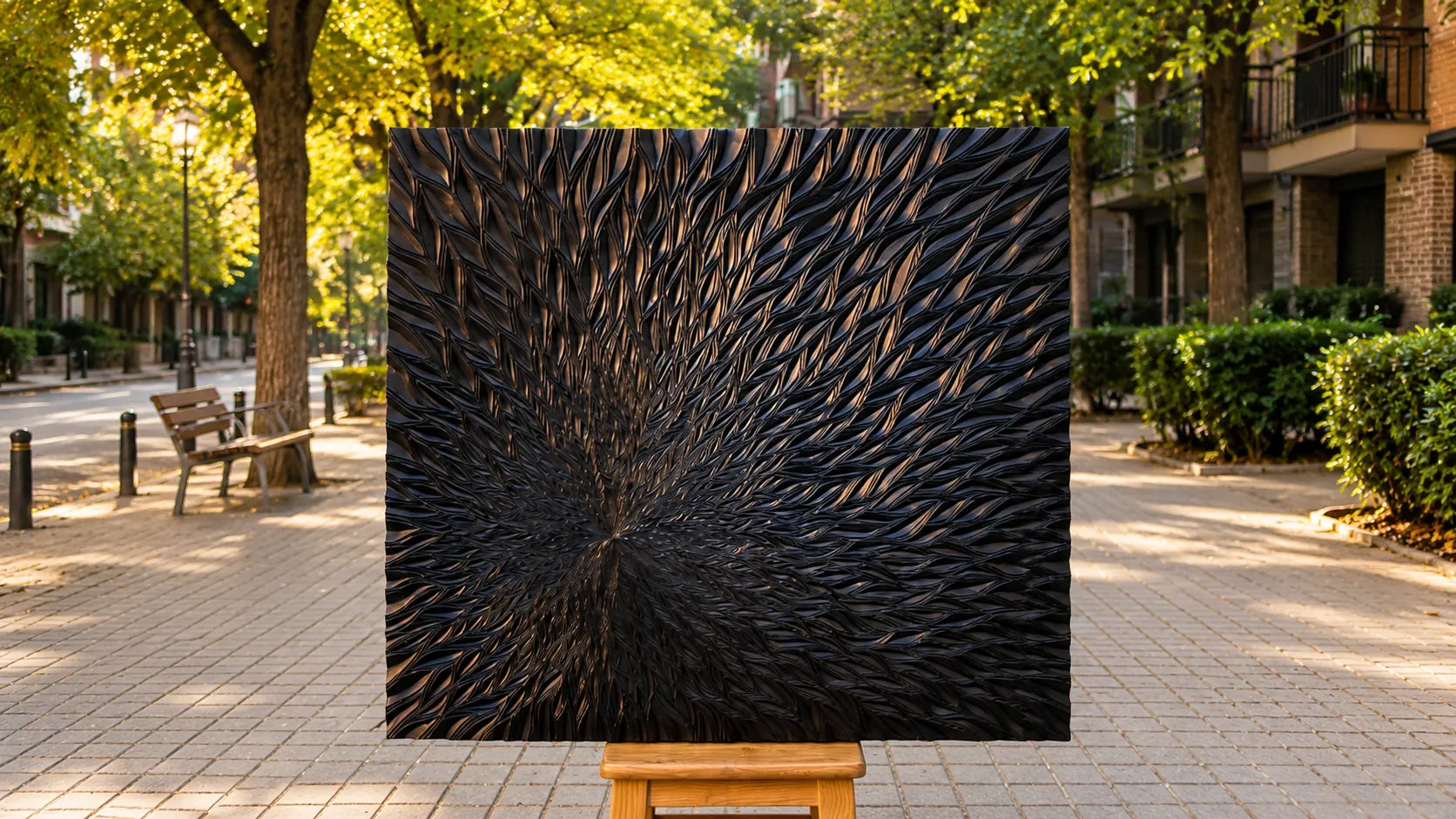 Chip-carved starburst panel by Bernat Mercader