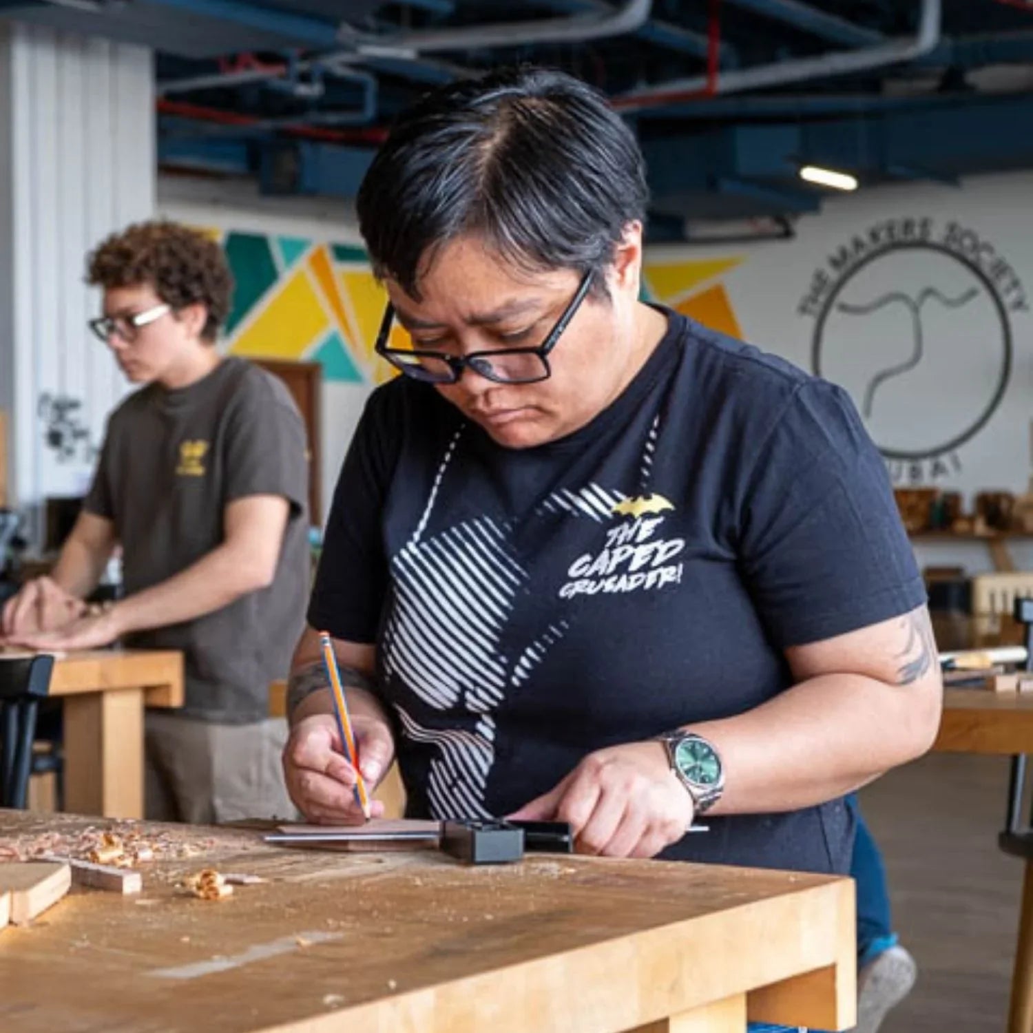 Person working on a project at The Makers Society using the 1 hour rental pass