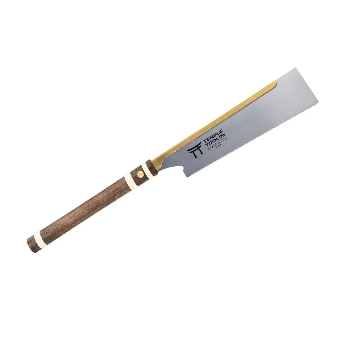 Temple Tool Dozuki pull saw with wooden handle and fine crosscut 240mm blade for woodworking
