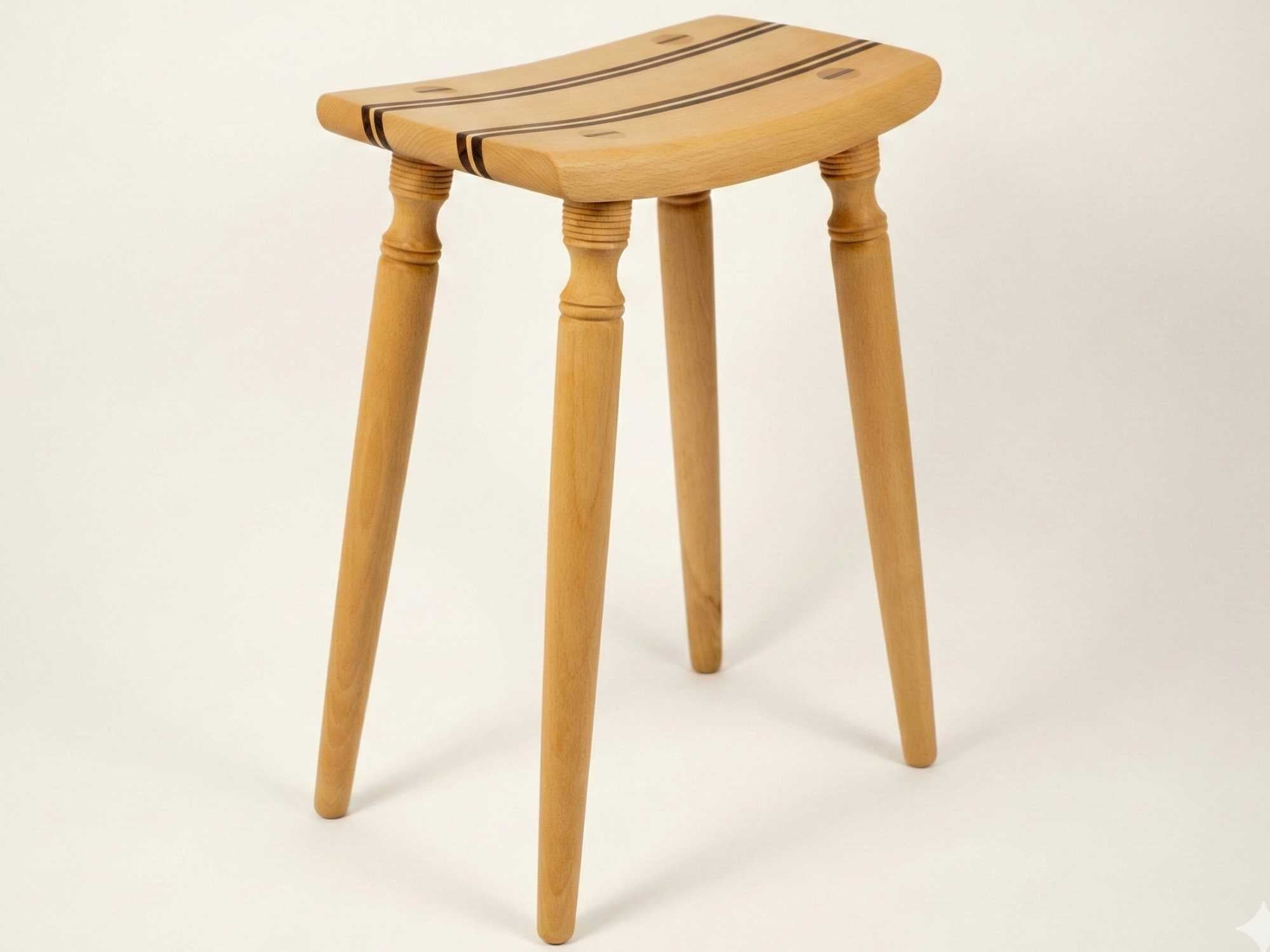 Handcrafted wooden stool made by The Makers Society Dubai as a bespoke furniture piece